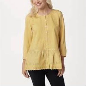 Logo Lavish By Lori Goldstein Mustard Top S